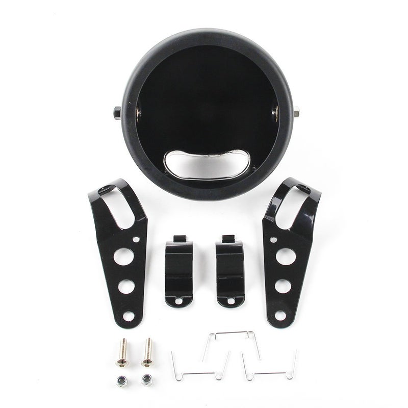 Autokun 5.75 Inch Headlight Bucket Universal 5 3/4 Motorcycle Led Headlight Housing w/Mounting Brackets Fit 32-40mm Fork Tube - Image 3
